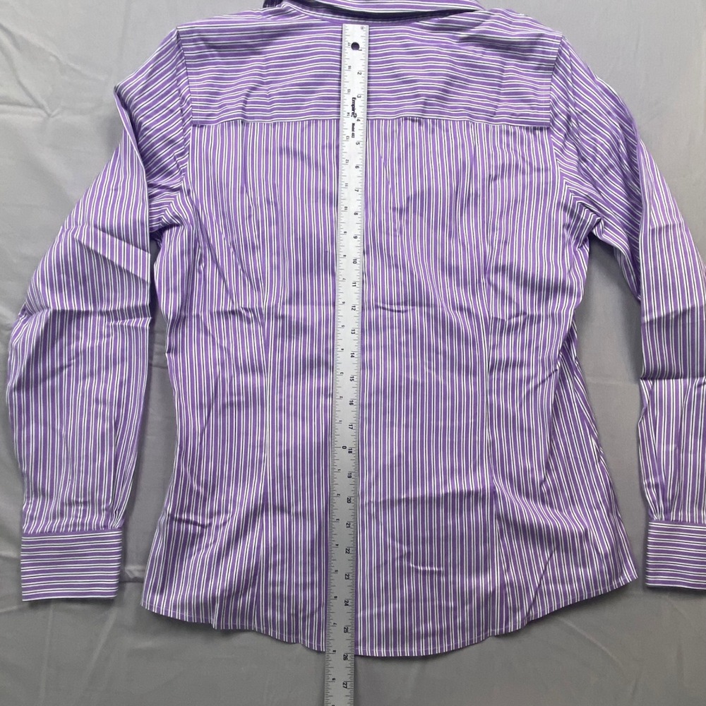 Brooks Brothers Womens Purple Striped Non-Iron Fitted Stretch Shirt Size 10 - Picture 7 of 16